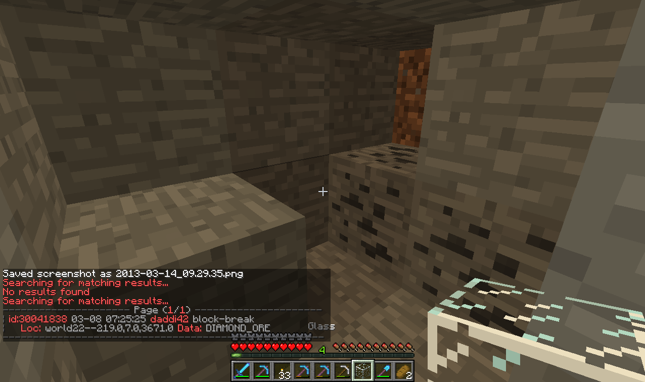 Ég fer í eitt hornið og BAMM daddi42 broke diamond ore... 100% xray bannidetta fífl