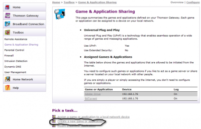 Ýttu á Create a new game or application