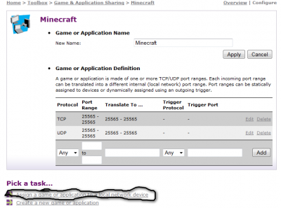 Ýttu á Assign a game or application to a local network device